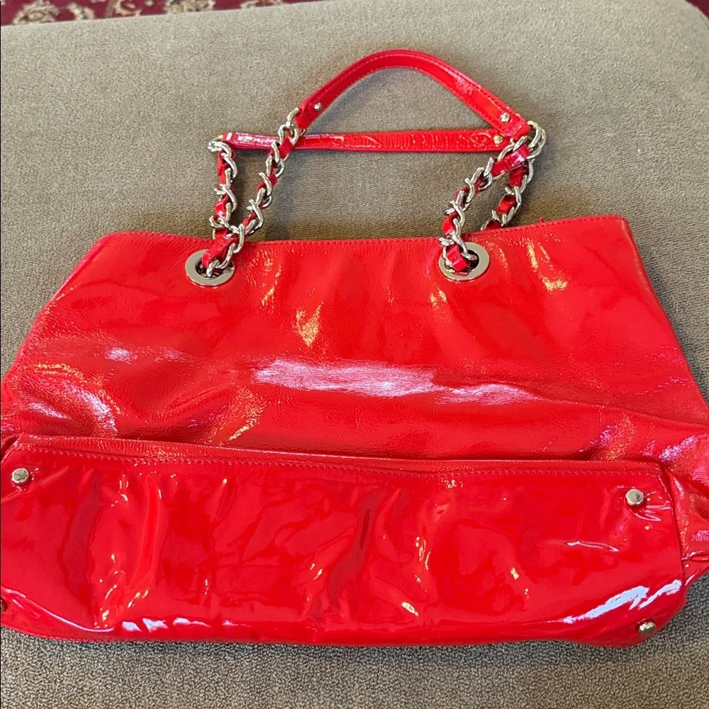 Kate Spade Red Patent Leather Tote Handbag Purse (TD)